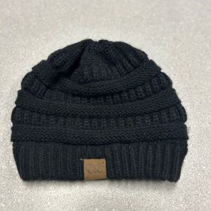 C.C black womens crochet beanie